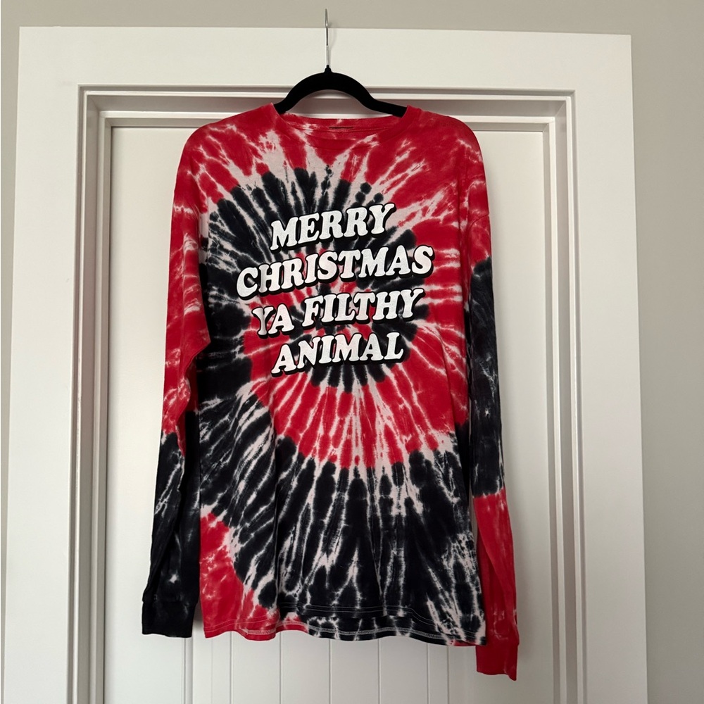 Simply Southern Red and Black Tie-Dye Christmas Long Sleeve Shirt